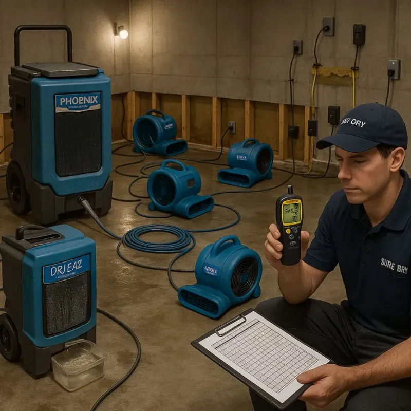Structural Drying and Dehumidification process in Mount Healthy, OH